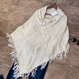 Millau Creme Knit Poncho